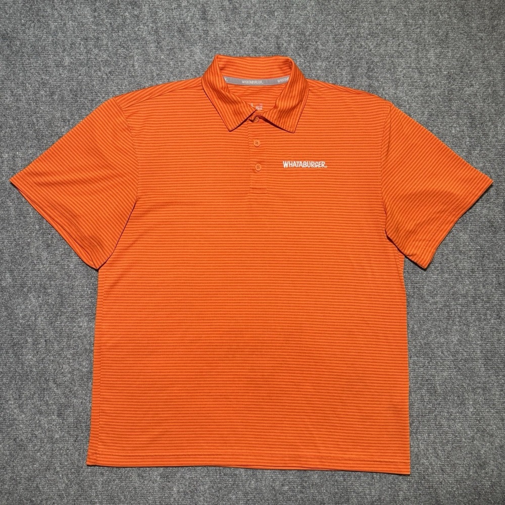 Whataburger Men Manager Employee Shirt‎ Size Medium Orange Striped Worker